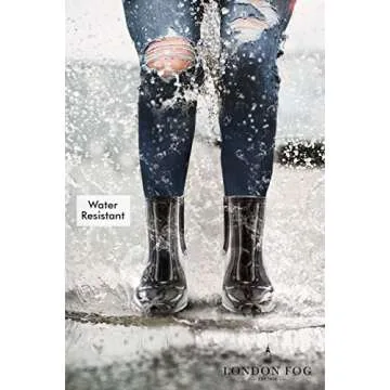 Stylish LONDON FOG High Heeled Rain Boots for Women