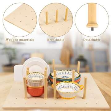 Mezurun Pegboard Drawer Organizer（30×21in） Peg Board for Drawers,Peg Board Drawer Organizer Kitchen Pegboard Adjustable Pegboard Drawer Divider Organizer Adjustable Trimmable，Wood Pegboard Wooden Peg