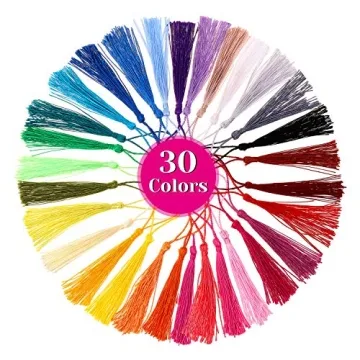 Cridoz 120Pcs Silky Bookmark Tassels in 30 Colors