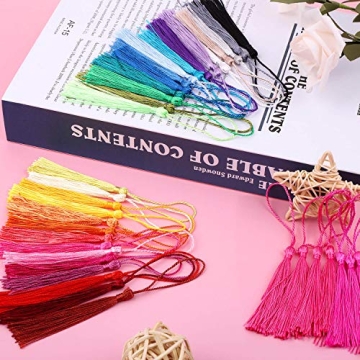 Cridoz 120Pcs Silky Bookmark Tassels in 30 Colors