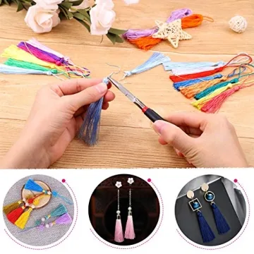 Cridoz 120Pcs Silky Bookmark Tassels in 30 Colors
