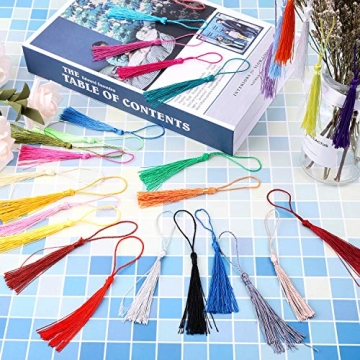 Cridoz 120Pcs Silky Bookmark Tassels in 30 Colors