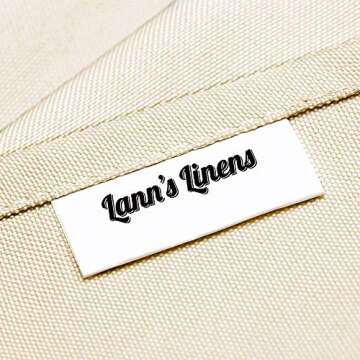 Lann's Linens - 1 Dozen 20" Oversized Cloth Dinner Table Napkins - Machine Washable Restaurant/Wedding/Hotel Quality Polyester Fabric - Ivory