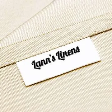 Lann's Linens - 1 Dozen 20" Oversized Cloth Dinner Table Napkins - Machine Washable Restaurant/Wedding/Hotel Quality Polyester Fabric - Ivory