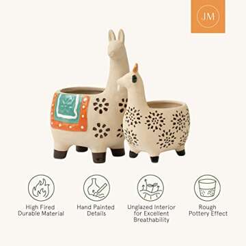 Ceramic Animal Succulent Planters - Cute Alpaca & Goat Design