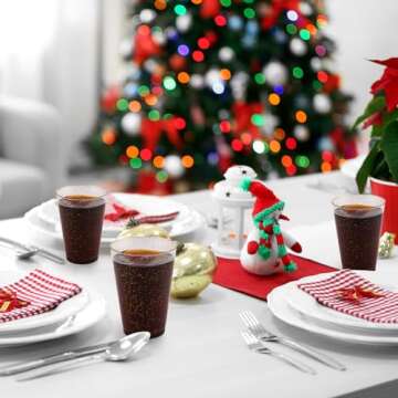 JOLLY CHEF 14 oz 50 Pack Gold Plastic Cups, Disposable Gold Glitter Plastic Cups Tumblers, Ideal for...