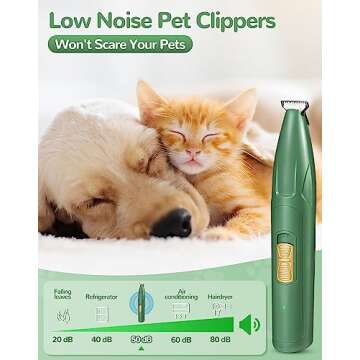 LEYOUFU Dog Clippers for Grooming, 2 Speed Low Noise Cordless Dog Paw Trimmer, Rechargeable Small Pe...