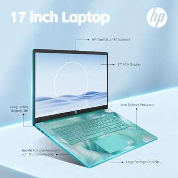 HP 17" Laptop - Intel Celeron, 8GB RAM, 256GB SSD