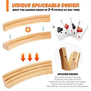Curved Wooden Card Holder Set - Ideal for All Ages