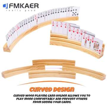 Curved Wooden Card Holder Set - Ideal for All Ages