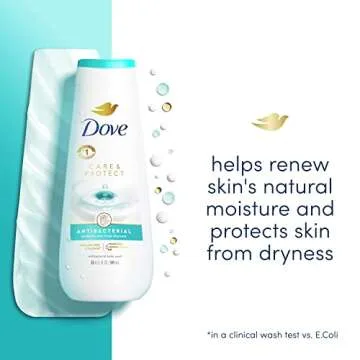 Dove Body Wash Care & Protect Antibacterial 4 Count For All Skin Types Protects from Dryness 20 oz