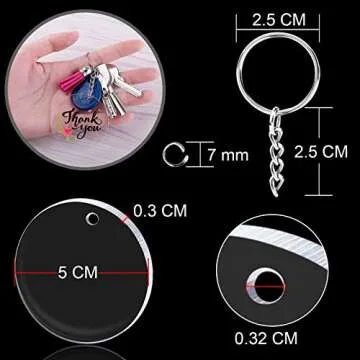 Duufin 108 Pieces Acrylic Keychain Blanks - Perfect for DIY Crafts and Creative Projects