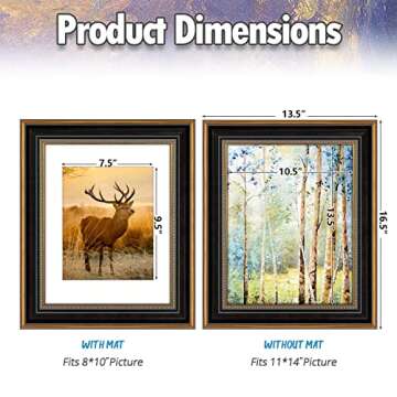 AUEAR 11x14 Picture Frame for 8x10 Photo