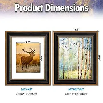 AUEAR 11x14 Picture Frame for 8x10 Photo