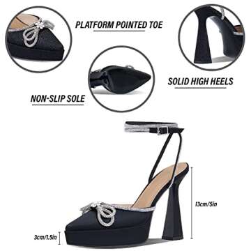 Elegant Goiphrri Platform Ankle Strap Heels for Women