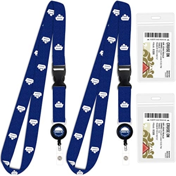 Cruise On Cruise Lanyard for Ship Cards - 2 Pack with ID Holder, Key Card Lanyard for Cruise Ship Ca...