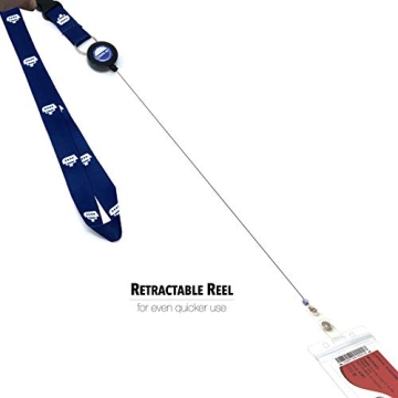 Cruise On Cruise Lanyard for Ship Cards - 2 Pack with ID Holder, Key Card Lanyard for Cruise Ship Cards Retractable Badge & Waterproof Cruise Card Holder - Cruise Essentials 2024 & 2025 (Navy Blue)