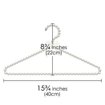 Linkidea 5 Pack Faux Pearl Beaded Clothes Hangers, Plastic Elegant Clothes Dress Pants Hanger, Close...