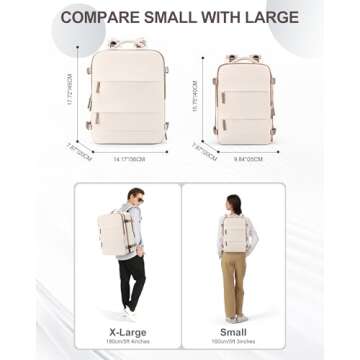coowoz Travel Backpack Carry On for Women Man Gym Backpack with Laptop Compartment Mochila de Viaje Teacher Personal Item Backpack Airplane Accessories Must Haves Beige Brown Small