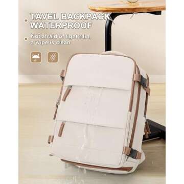 coowoz Travel Backpack Carry On for Women Man Gym Backpack with Laptop Compartment Mochila de Viaje Teacher Personal Item Backpack Airplane Accessories Must Haves Beige Brown Small