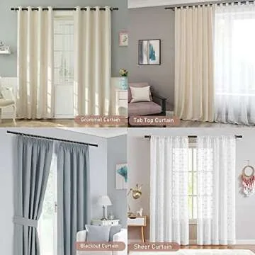 Extra Long Blackout Curtain Rods 120-inch to 175-inch - 1"Heavy Duty Adjustable Outdoor Curtain Rods for Windows,Patio Rustproof (10-14.5ft) - Black