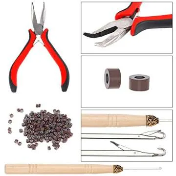 FEBSNOW 47 Inches Tinsel Hair Extension with Tool 2400 Strands 12 Mixed Colors Hair Extension Tinsel Kit Glitter Hair Extensions for Women Girls Hair Accessories for Christmas Halloween Cosplay Party