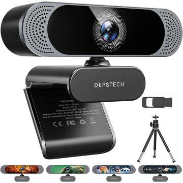 4K Webcam with 8MP Sony Sensor and Autofocus
