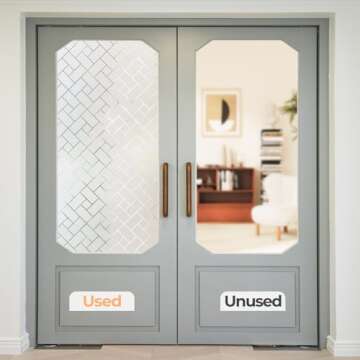 Coavas Window Privacy Film Non-Adhesive Privacy Window Film Frosted Glass Window Film Sun Blocking W...