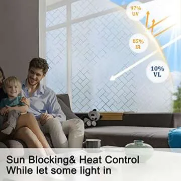 Coavas Non-Adhesive Window Privacy Film for Stylish Spaces