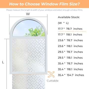 Coavas Window Privacy Film Non-Adhesive Privacy Window Film Frosted Glass Window Film Sun Blocking Window Film Heat Control UV Blocking for Home Office, 35.4 x 78.7 inches