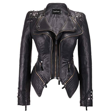 Stylish Chouyatou Faux Leather Jacket for Modern Women