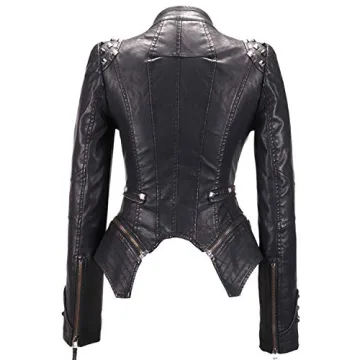 Stylish Chouyatou Faux Leather Jacket for Modern Women