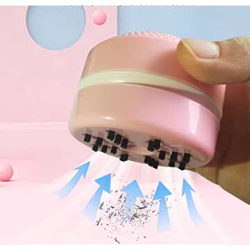 Cordillum Battery Operated Desktop Vacuum Cleaner, Mini Table dust Sweeper Energy Saving, Cleaning Hairs, Crumbs, Computer Keyboard of Gifts for Kids，Including Brushe and Nozzle