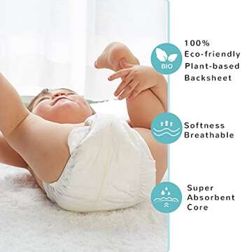 ECO BOOM Diapers - Viscose from Bamboo, Soft Natural Disposable Nappies, Size 4 (70 Count)