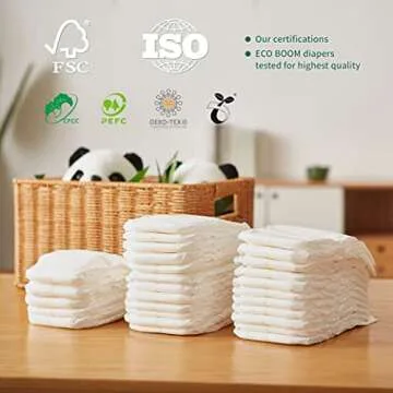 ECO BOOM Natural Bamboo Diapers for Infants Size 4