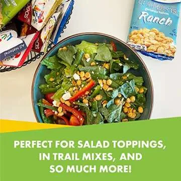 Feel Festive Roasted Chickpeas Variety Snack Pack Crunchy Balanced Macro Nut Free Healthy Garbanzo Beans - Non-GMO Vegan Soy-Free