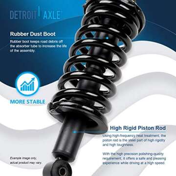 Detroit Axle - 4WD Front End 14pc Suspension Kit for Nissan Titan Armada Pathfinder Armada QX56, Struts w/Coil Spring Upper Control Arms Lower Ball Joints Sway Bars Tie Rods Boots Replacement