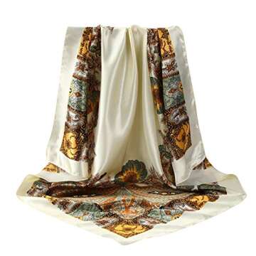 AWAYTR 35" Satin Square Head Scarf Set for Women