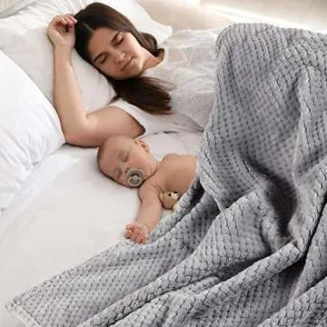 Reginary 4 Pack Fuzzy Blanket 30 x 40'' Waffle Flannel Baby Throw Blankets Warm Nursery & Crib Blankets for Girl & Boy Newborn Infant(Light Blue, Pink, Beige, Gray)