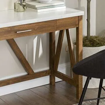 Walker Edison Rustic Farmhouse Wood Desk for Home Office