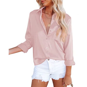 Vibrant Satin V Neck Blouse for Women Perfect Fit