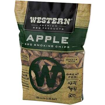Western Popular BBQ Smoking Wood Chip Variety Pack - Apple, Cherry, Hickory Flavors