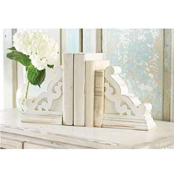Mud Pie Corbel Bookend, White, One Piece