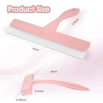 LTLUTU 5" Silicone Shower Squeegee - Streak-Free Glass Cleaner