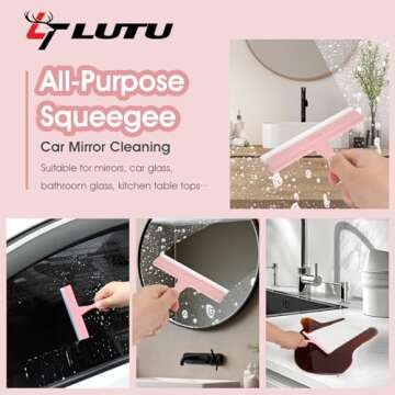 LTLUTU 5" Silicone Shower Squeegee - Streak-Free Glass Cleaner