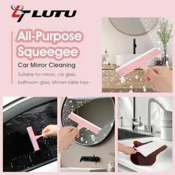 LTLUTU 5" Silicone Shower Squeegee - Streak-Free Glass Cleaner