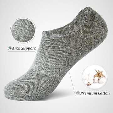 HIGIXCH No Show Socks Women Low Cut Invisible Liner Non slip Athletic Boat Socks 6 Pairs (socks for ...