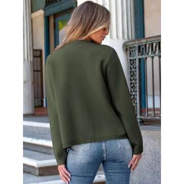 ANRABESS Women Striped Cardigan Sweaters Button Down Cropped Knit Lady Jackets Coat 2025 Fall Outfits Spring Trendy Clothes Army Green Small