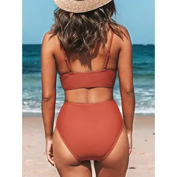 Stylish CUPSHE Women's High Waisted Bikini Swimsuit Set