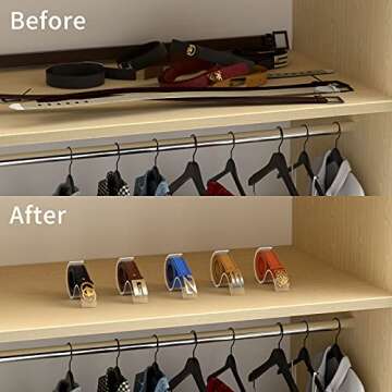 FEMELI 6 Pack Acrylic Belt Display Stands for Home Organization